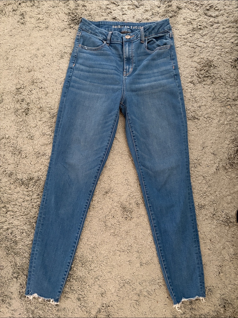 American Eagle Outfitters Medium Blue High-Rise Skinny Jeans